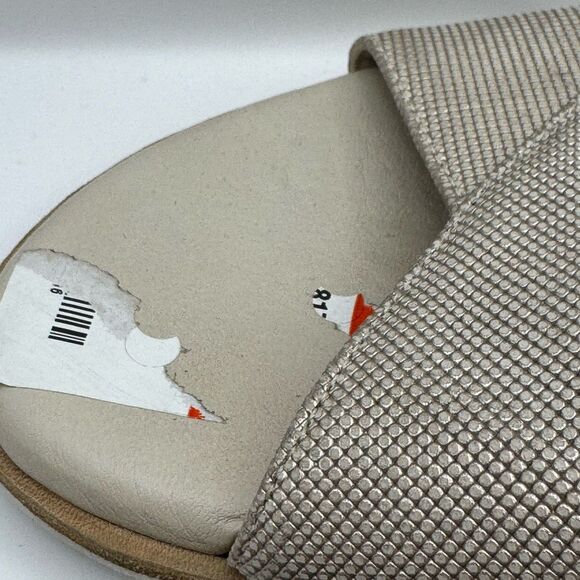 Amalfi By Rangoni Bice Quarter Strap Sandal Beige Metallic Comfort Size 9.5 - Picture 6 of 12